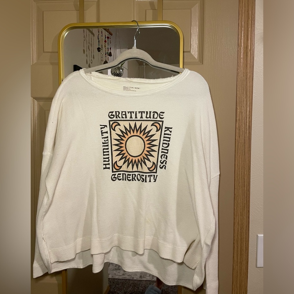 Anthropologie Gratitude Graphic Long Sleeve